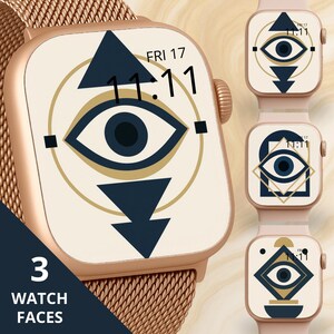 Geometric Evil Eye Apple Watch Wallpaper - Smartwatch Face, Classic Retro Pop, Nazar Wall, Turkish Eye Wall Hook, Amulet Wallpaper