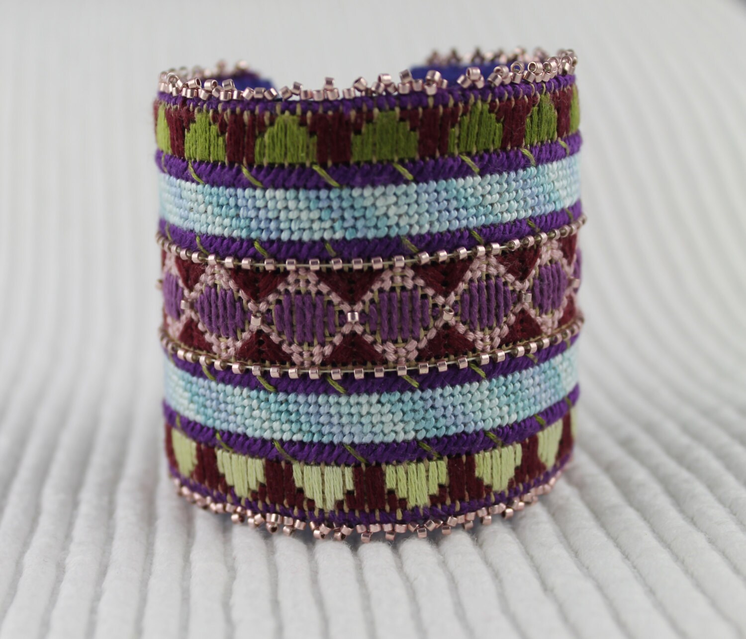 Needlepoint Bracelet Ultrasuede Cuff Kit Do It Yourself Etsy