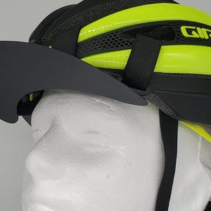 AERO bike helmet brim, my favorite helmet accessory. Three brim positions(left,right,center) easily stow in jersey for Aerodynic riding. :) magnetic bike helmet accessories by brimware