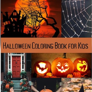 Halloween Coloring Book, Fun Coloring Pages for Kids,  Printable Halloween Activity
