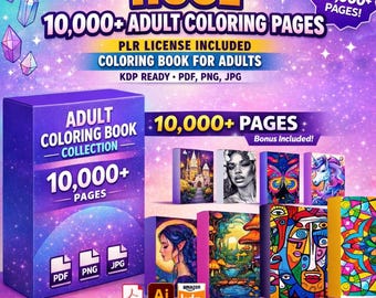 10,000+ Adult Coloring Pages PLR Bundle | KDP Ready Coloring Book | PDF  | Edit & Resell Digital Download