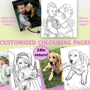 Benutzerdefinierte Malbuchseiten, personalisierte Foto Malseite, digitale Datei, druckbare Malbuch, Valentinstag Geschenk, Geschenk für Kinder