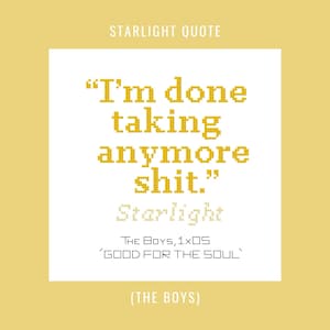 Starlight Quote (The Boys) Cross-Stitch Pattern