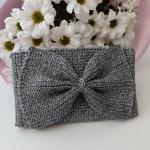 Silber Lurex Clutch: Handgemachte Abendtasche mit Glitzer