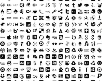 Icons SVG Mega Bundle - 256 IconsSVG. Business Icons, Social Media Icons, Editable Icon Bundle, Silhouette, Pdf Png Eps Dxf, Decal, Sticker