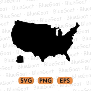 Kaart van de VS en Amerikaanse vlag SVG-bundel voor Cricut en Silhouette – kaart van patriottisch Amerika gesneden bestanden in PNG, eps voor vinylstickers