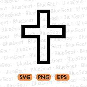 Cross Outline SVG: Christian Faith Clipart, Easter Design (Commercial Use, Instant Download