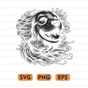Fluffy Dog SVG: Smiling Pet Clipart for Cricut (Digital Download)