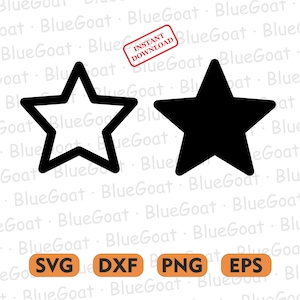 CricutとSilhouette用のスターSVGファイル | DIYクラフト、Tシャツ、ステッカー、スクラップブッキング、昇華アート用のスターベクターカットファイルバンドル