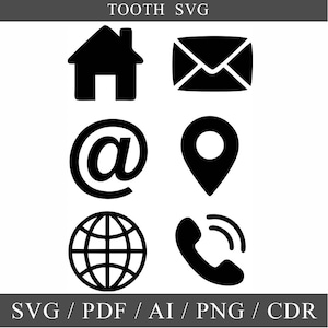 Multi-Media, Visitenkarten Icons svg. Vektor-Schnittdatei für Cricut, Silhouette, Pdf Png Eps Dxf, Aufkleber, Vinyl, Pin