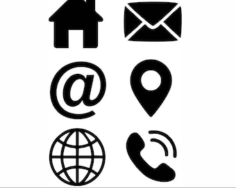 Multimedia, Business Card Icons Svg. Vector Cut file for Cricut, Silhouette, Pdf Png Eps Dxf, Decal, Sticker, Vinyl, Pin