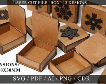 Decorative Gift Box 12 Different Patterns 2 Laser Cutting Files ...