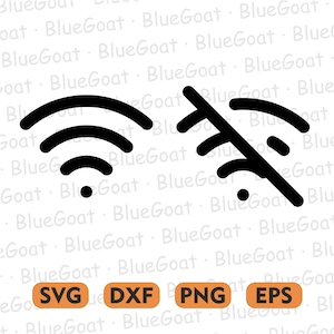 Wi-Fi SVG Icon Bundle für Cricut und Silhouette - Internet Zeichen Vektor-Schnittdatei in PNG, SVG, eps, dxf Formaten für Abziehbilder, Aufkleber, Schablonen