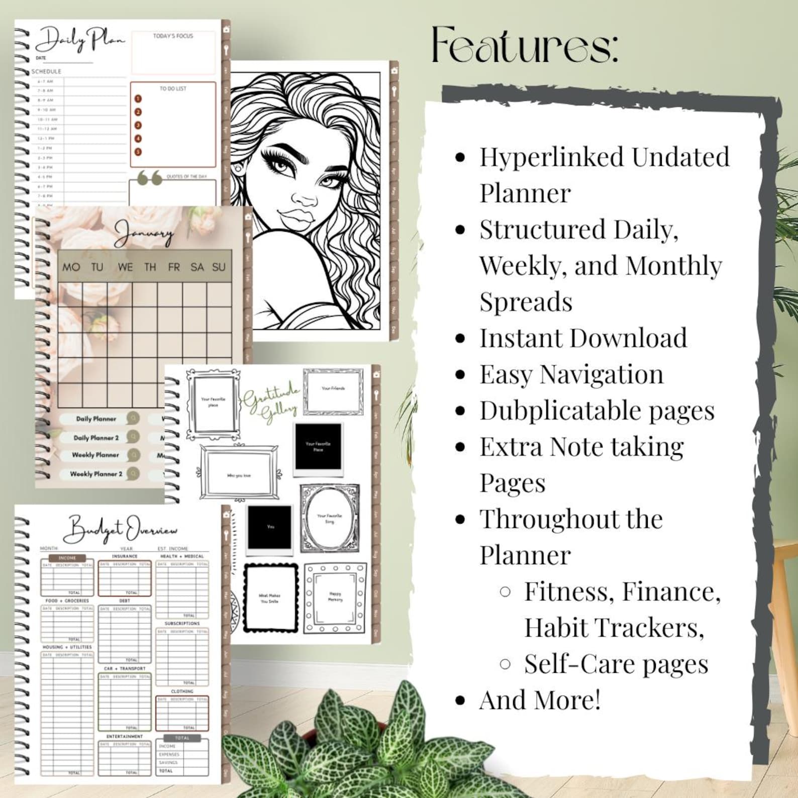 Black Girl Digital Planner 2026 | Hyperlinked iPad Planner | Goodnotes ...
