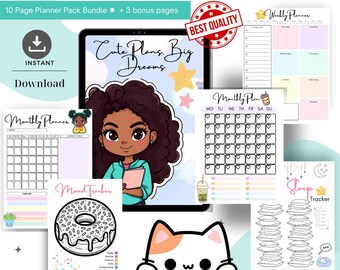 Digital kalender för svarta tjejer 2025 | Goodnotes, Notability (direkt nedladdning)