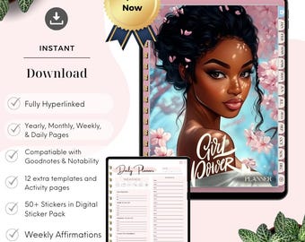 Digital Planner for Black Women 2025-Black Girl Digital Planner, Digital Planner, Goodnotes Planner, iPad Planner, Notability Planner,