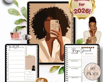 Black Girl Digital Planner 2026 | Hyperlinked iPad Planner | GoodNotes Planner | Self Care & Goal Setting Planner