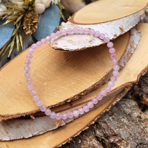 Rose quartz bracelet 4 mm beads faceted love calming connection