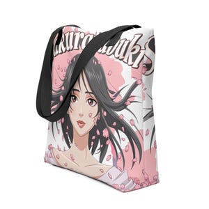 Tragetasche mit Manga-Mädchen und Sakurafubuki – Flower Storm-Stil