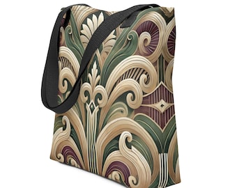 Bolsa Art Deco – Elegancia Verde, Granate y Dorado
