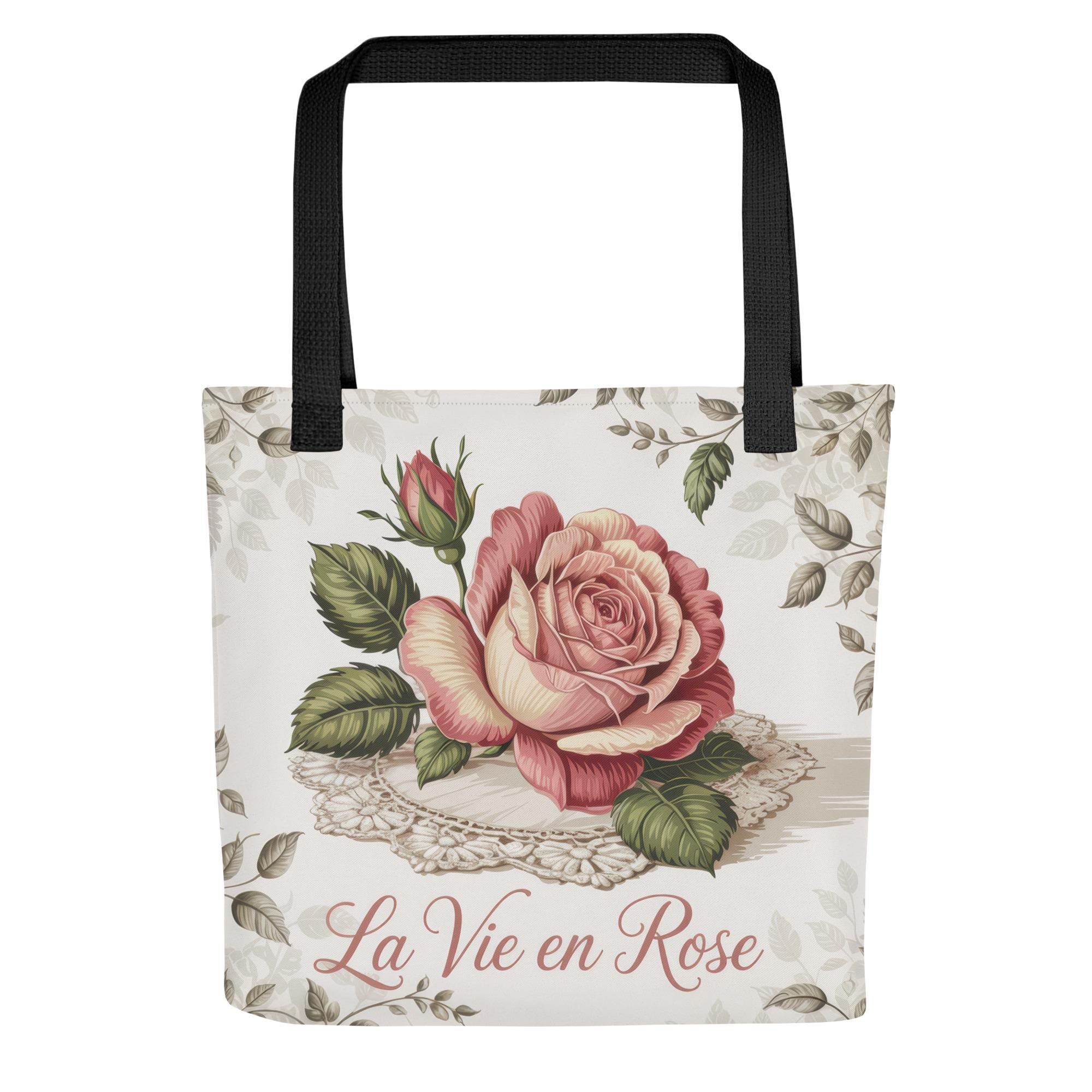 La Vie En Rose Tote Bag – Vintage Shabby Chic Floral Design - Etsy
