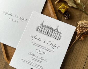 Elegant Wedding Invitation: Personalized stylish design, textured paper