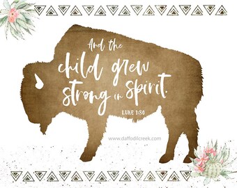 Bison Nursery Print Etsy
