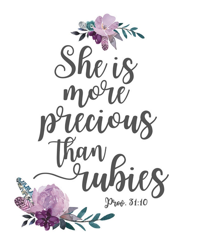 Buy She is More Precious Than Rubies Bible Verse Print Vintage Online in India - Etsy