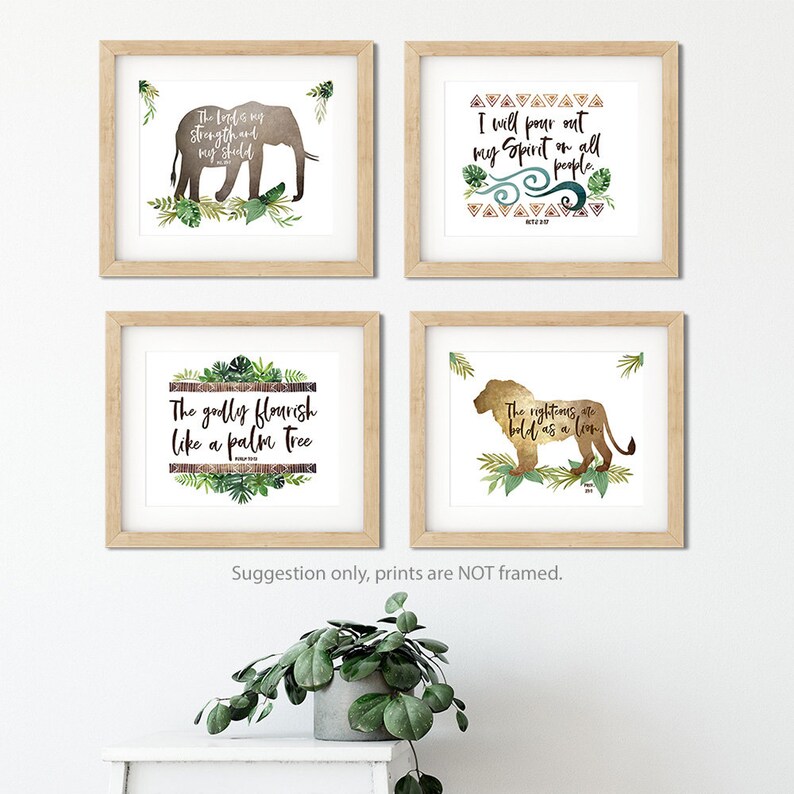 JUNGLE Nursery Gallery Wall Set Boys Jungle Nursery Prints Etsy