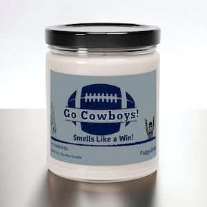Go Cowboys Football Candle, 7oz soy Candle Gift, Smells Like a Cowboys Win, Dallas Cowboys Fan Gift, Game Day Candle