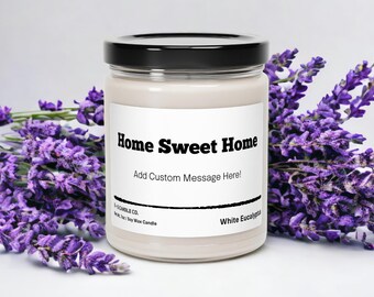 Custom "Home Sweet Home" Soy Candle - Housewarming Gift
