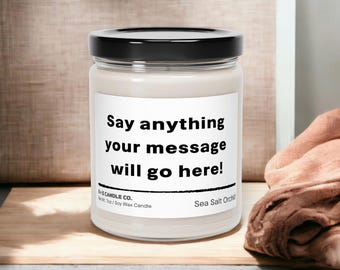 Vela con mensaje personalizado: regalo divertido de vela de soja vegana