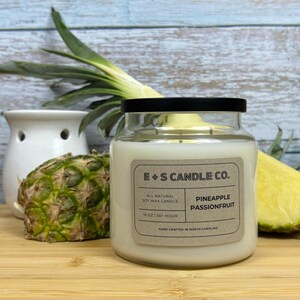 Tropical Pineapple Candle – 3 Wick Summer Fruit Soy Candle, Scented Hand Poured Vegan Candle Gift, Fun Candle for Friend or Coworker