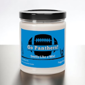 Go Panthers Football Candle  / 7oz Soy Wax Candle / Smells Like a Panthers Win Candle / Gift for Panthers Fan / Carolina Panthers Candle