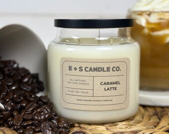 Vela de café y vainilla / Vela de 3 mechas de 425 g / Vela de lujo con aroma a café / Fragancia acogedora para el hogar / Regalo para amantes del café