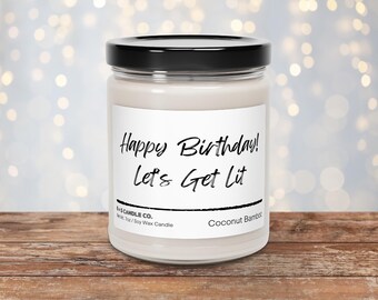 Vela de cumpleaños Let's Get Lit - Regalo divertido de vela de soja