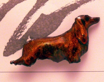 Long-Haired Dachshund Enameled Pin