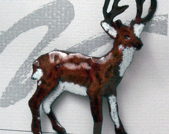 White-Tailed Deer Enameled Wildlife Pin