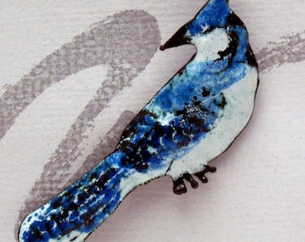 Blue Jay Enameled Critter Pin