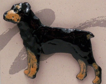 Rottweiler Enameled Dog Pin