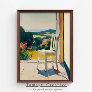 Summer House French Countryside Art Print, Window View Painting, Cozy Impressionist Landscape, Digital Printable Download Art Print |SHF-001