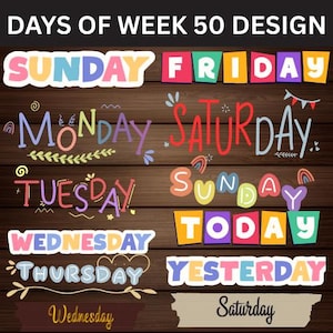Days of the Week Printable, Educational Wall Art, Playroom Poster, Days of the Week, Classroom Poster, Educational Posters, Homeschool Décor