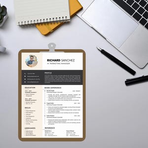 Professional Resume Template, CV Template, Modern Resume, Clean Resume, Executive Resume, Instant Download, Canva Resume, Digital Download