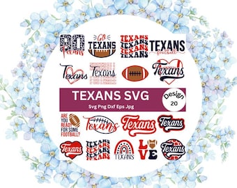 Texans Football SVG Bundle: Cricut Clipart (Digital Download)