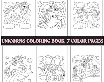 Unicorn Coloring Book: Magical Princesses & Castles (PDF Pattern)