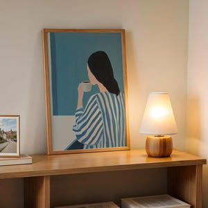 Contemporary Striped Wall Art, Abstract Woman Decor, Colorful Art Print, Stripes Print, Minimalist Portrait Illustration, Eclectic Fine Art