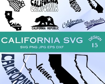 California State SVG Bundle: Outline Cut File (Digital Download)