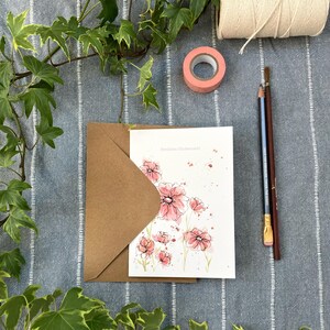 Grußkarte Herzlichen Glückwunsch mit Aquarellblumen | Geburtstag, Jubiläum, Kommunion oder Hochzeit | A6 | inkl. Kraftpapierumschlag
