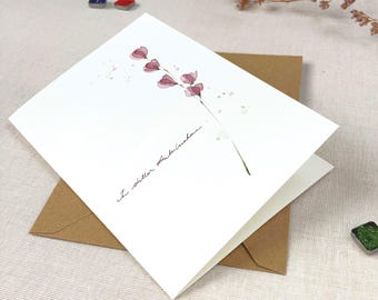 Trauerkarte | In stiller Anteilnahme | Aquarell mit Blütenzweig | Kondolenzkarte | Klappkarte A6 | Beileidskarte | inkl. Kraftpapierumschlag