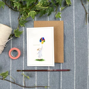 Grußkarte Happy Birthday mit Luftballon-Motiv | Geburtstagskarte | A6 Klappkarte | | Aquarell | inkl. Umschlag | Glückwunschkarte Geburtstag